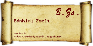 Bánhidy Zsolt névjegykártya